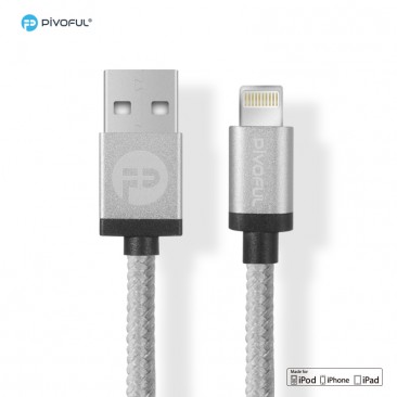 Pivoful Apple MFI Certified Lightning Sync Charging Cable - 4 Ft /1.2M For iPhone - Silver