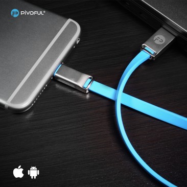 Pivoful Charging Data Sync Cable, 3ft Durable Cables For iPhone Android - Micro USB cable (BLUE - 8pin for iPhone)