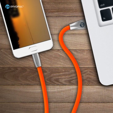 Pivoful TYPE C Kirsite USB connector TPE material Charging Data Sync Cable (Orange)
