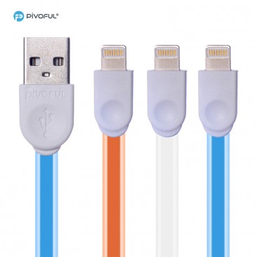 Pivoful Charging Data Sync Cable, 39" 100cm For iPhone & Android (ORANGE - 8pin for iPhone)