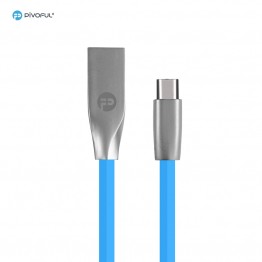Pivoful TYPE C Kirsite USB connector TPE material Charging Data Sync Cable (Blue)